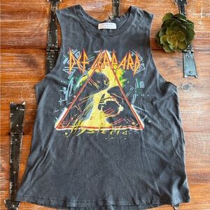 Free People Vintage Charcoal Def Leppard Graphic Tee